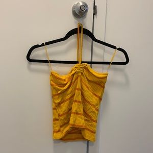Really cute Y2K orange striped tube top/ halter top from Zara